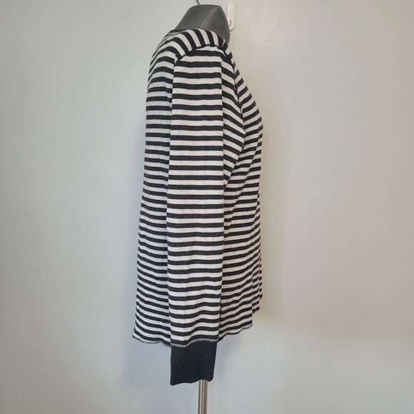 Lululemon Binary Crew White Heathered Black Super Wide Load Stripe Size L - Picture 2 of 14
